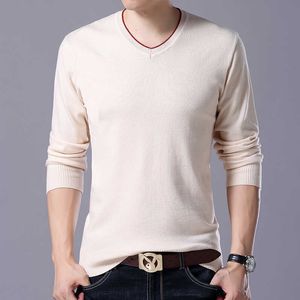 Plus Size 5XL 6XL 7XL Men's Sweater High Quality Cotton Casual Pullover Fashion Men's V-neck Slim High Stretch Pullover Sweater Y0907