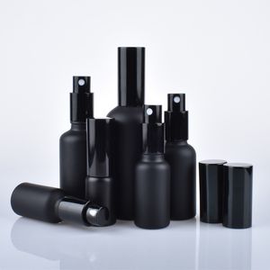 5 ml 10 ml 100 ml schwarze Glassprühflasche Vakuumparfüm Feinnebelzerstäuber Reise nachfüllbare ätherische Öl-Kosmetik-Pumpflasche