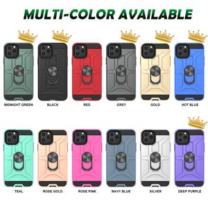 Armor Cases Cover 2in1 TPU Hard PC posteriore con anello magnetico per auto per iPhone13 12 mini pro max 11 XR XS 8 Samsung S20 S10 note20 Ultra plus A01CORE A11 A21 A71 M20 LG MOTO XIAOMI