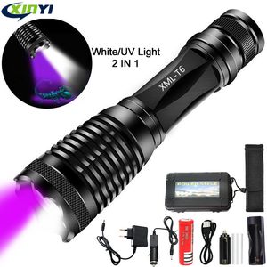 10000LM 2in1 UV Flashlight LED Linternas Torch 395nm Ultraviolet Urine Detector for camping Carpet Pet Urine Catch Scorpions 210322