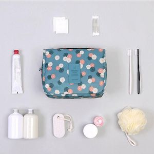 Storage Bags Hanging Travel Cosmetic Bag Case Make Up Organizer Toiletry Rushed Floral Nylon Zipper Wash Pouch