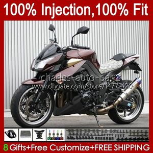 Injektion Mold Kåpor För KAWASAKI NINJA Z1000 Z 1000 R 2010-2013 Years Bodys 15No.20 Z1000R Z1000 10 11 12 13 Z1000R 2010 2011 2012 2013 OEM Påbyggnads vinröd lager