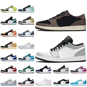 Jumpman 1 1s Herren-Basketballschuhe, Damen, dunkler Mokka, Verbotener Schatten, UNC-Patent, Universität, Hype, Königsblau, hellrauchgrau, Twist-Retro-Sport-Korb-Sneakers, Zehenbereich Travis