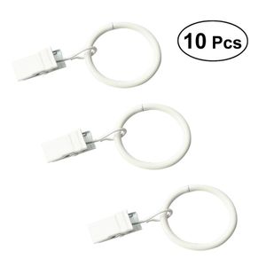 Set Metal Curtain Rings With Clips For Showers Bathroom Bedroom Living Room Window Drapery White Other Home Decor