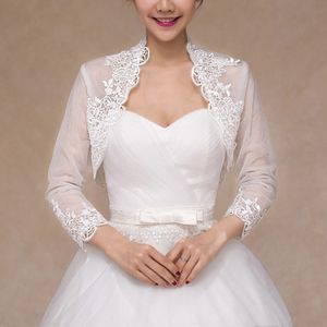 Women 3/4 Sleeve Wedding Jacket Cape Floral Lace Trim Wrap Shrug Cardigan