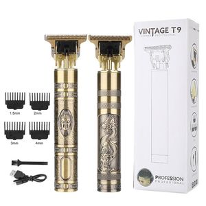 T9 USB Rechargeable Hair Clipper Electric Trimmer Cordless Shaver Beard Razor 0mm Men Barber Cutting Machine for men 220216