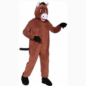 Professionell plysch häst djur maskot kostym halloween jul fancy party klänning tecknad karaktär kostym karneval unisex vuxna outfit