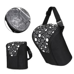 Diaper Bags Baby Show 18x10x22cm Aluminum Membrane Waterproof Fabric Nappy Mommy Bag Black Print Multifunction Outing Stroller Tote