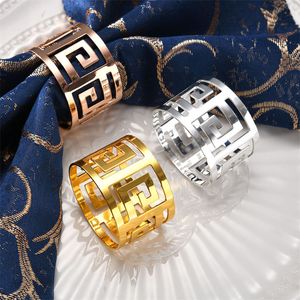 Laser Cut Gold Silver Napkin Ring Metal Napkin Holder