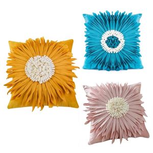 Poduszka / Dekoracyjne Poduszki Nordic Style Trójwymiarowe Kwiaty Poduszka Pokrywa Handmade Throw Okładki Home Decor Backrest