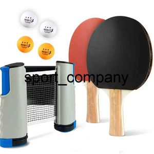 New 2pcs Table Tennis Bats Set Ping Pong Paddle Racket Kit with Retractable Post Shoulder Bag 4 Training Balls