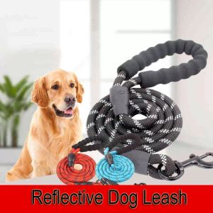 Multicolor reflexivo Durable Durable Lashes Treinamento Correndo Médio Grande Cães Colares Collar Labrador Rottweiler Chumbo Corda Soft Anti-Slip Punho CG001