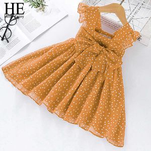 EGLI Ciao Godetevi Neonate Abiti 2021 Primavera Estate Adolescenti Dot Sling Principessa Torta Elegante Bambini Abbigliamento per bambini Vestito dalla ragazza Q0716