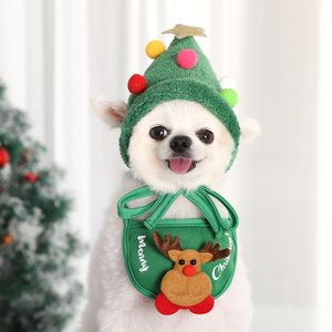 Dog Apparel Creative Christmas Warm Hat Winter Pet Scarf Collar Decorative Costume Holiday Festival Accessories