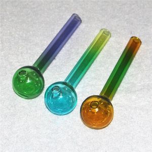 10cm Pyrex thick glass oil burner Glass OilNail Tube Pipe bulb smoking burning tubes water hand pipes Straw Burners