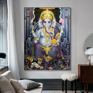 Buddha Poster Immagini astratte Pittura su tela Poster di animali e stampe di arte della parete per la decorazione del soggiorno