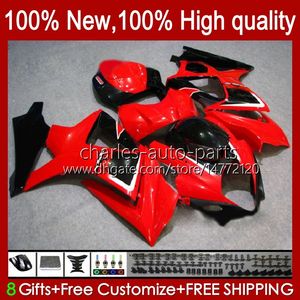 スズキGSX R1000 GSXR 1000 1000CC 2007-2008 48NO.68 GSX-R1000 GSXR1000 K7 07 08 GSXR-1000 GSXR1000CC 2007 2008 OEMフェアリングキットファクトリーレッドBLK