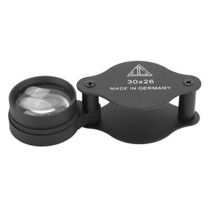 Microscope 30X 26mm Folding Magnifier Jewelers Antiques Loupe Mini Magnifying Glass for Stamps Coins Watch Clock Repairing CS30x26mm