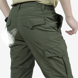 Mężczyźni Lekkie Spodnie Tactical Casual Oddychające Wojskowe Wojskowe Wojskowe Długie Spodnie Męskie Szybkie Suche Cargo Dolne 210715
