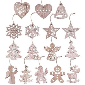 New Christmas 3/4 / 6pcs Vintage Party Party Pendenti Ornamenti Snowflake Star Angel Albero di Natale Decorazioni per le forniture per la casa H1112