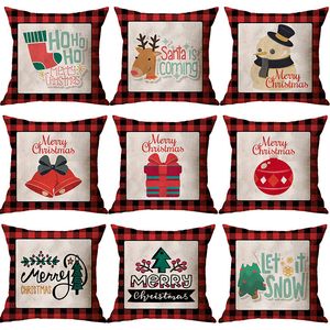 Праздники белье, обнимая подушку рождественские подушки красные подушки к клетчатую подушки для машины диван наволочки для дома отделка декоративное пятно оптом пользовательский логотип