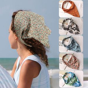 Hair Clips Barrettes Scarf Headbands Tie Dye Floral Soft Stretch Headband Triangles Scarves Accessories For Women Girls Ornaments