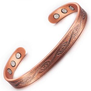 Jewelry Health Care Anti Arthritis Rheumatism Pain Relief Bio Magnetic Spiral Bracelet Copper Bracelets Bangles for Women Q0719