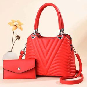 2 teile/satz handtasche Mode Schulter Handtaschen Frauen Einkaufstasche mit brieftasche Beauty Duffel Geldbörsen Casual Designer Messenger Umhängetaschen PU geldbörse damen