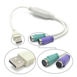 1 st USB hane till PS2 kvinnlig kabeladapterkonverterare för tangentbord mus datorkablar kontakter
