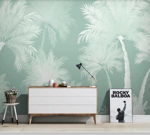 Wallpapers Papel de Parede Nordic Planta Tropical Coco Paisagem Paisagem 3D Papel Produto Mural, Sala de estar Quarto Wall Papers Home Decor