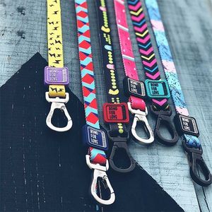 Pet Dog Leash Print Leashes Rope Liten Medium Ledning För S Cat Puppy 120 cm Mjuk Andningsbar Chihuahua Walking Leads 211022