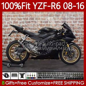 Einspritzverkleidungen für Yamaha YZF-R6 YZF Factory Schwarz R6 600 R 6 YZF-600 YZFR6 08 09 10 11 12 2013 2014 2015 2016 99No.192 YZF600 2008 2009 2010 2011 2012 13 14 15 16 OEM-Karosserie