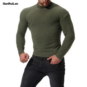 est Maglione Uomo Autunno Inverno Caldo Uomo Maglioni di lana lavorati a maglia Tinta unita Dolcevita casual Pull Homme Pullover di cotone Uomo 210518