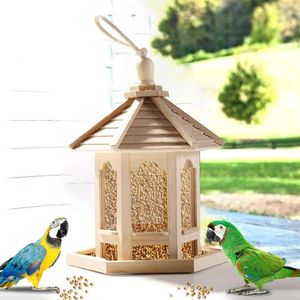 Andra fågelförsörjningar trä matare hängande typ utomhusfrön station ihålig matare trädgård kolibri matning husdjur