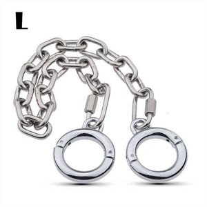 SM Bondage handbojor kvinnliga leksaker rostfritt stål metall handbojor bondage träningskedjor metallkedja 1126