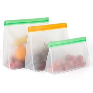 2021 Food Storage PEVA Containers Set Stand Up Fresh Bags Zip Silicone Reusable Lunch Fruit Leakproof Cup Freezer Vegetable Cup Bowl