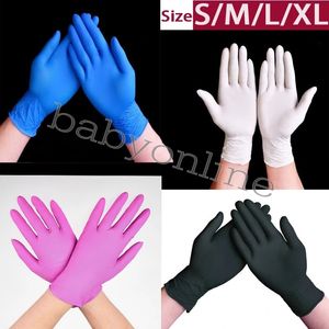 Vente en gros de gants jetables en nitrile blanc bleu noir sans poudre (non latex) - Paquet de 100 pièces Gants Anti-Skid Gants anti-acide FY9518 en Solde