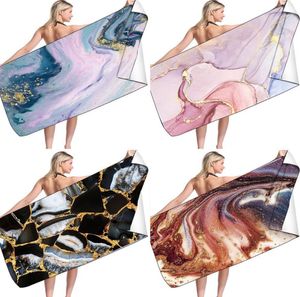A mais recente toalha de praia impressa de 160x80cm, estilo de ouro em mármore, microfibra, protetor solar e secagem rápida, pode ser desgastada, suporta logotipo personalizado