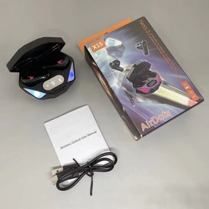 Partihandel X15 TWS hörlurar vingar Phantom spel hörlurar mini trådlösa stereo öronproppar HiFi ljud sport headset med avtagbar mikrofon