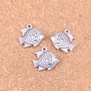 52pcs Antique Silver Bronze Plated fish goldfish Charms Pendant DIY Necklace Bracelet Bangle Findings 16*17mm