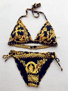 Set di bikini da bagno nobile in oro Donne a due pezzi da bagno in un singolare costumi da bagno veloce stcok costieri sexy