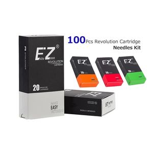 EZ Assorted Revolution Tattoo Cartridge Needles 100 st för maskinkit Tillförsel 100 / Lot 220224