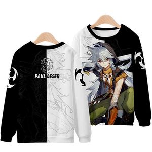 لعبة Genshin Impact Sweatshirt Figure Cosplay Shirt Klee Keqing Razor Hoodie Hoodie Top Fortings Print Teens Teens Y0903