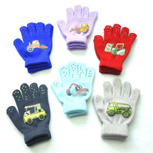 Winter kids finger Gloves children Knit Warm Stretchy Knitted glove for Little Girls Boys Teens 5-11 years