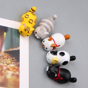 Kylskåpmagneter Gullig Kitty Pasta 3D Cat Magnetic Home Decoration Creative Gift Animal Kylskåp Klistermärken