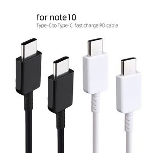 1,2m 3FT USB Tipo-C para Tipo C Cables Charge Fast para Samsung Galaxy S10 Nota 10 Plus Support PD Cordas Rápidas