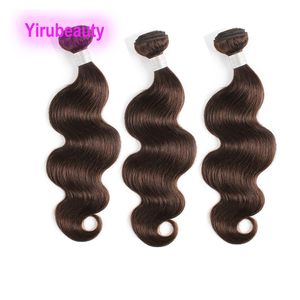 Yirubeauty Brazilian 100% Human Virgin Hair 2# Color Three Bundles Body Wave Peruivan Indian Malaysian Double Wefts 3 Pcs