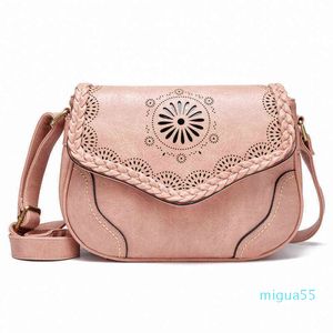 Shoulder Bags Vintage Handbag for Women Brand Pu Leather Crossbody Purse Hollow Out Satchel Quality Tote