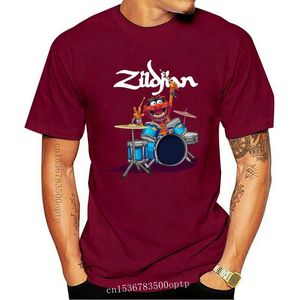 Erkek T-Shirt The Muppet Show Zildjian Drums Erkek Siyah T-Shirt M-3Xl Toptan Tee Gömlek