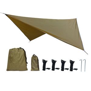 350x280cm Waterproof Tarp Tent Shade Outdoor Camping Hammock Rain Fly Anti UV Garden Awning Canopy Beach Tent Sunshade Awning Backpacking